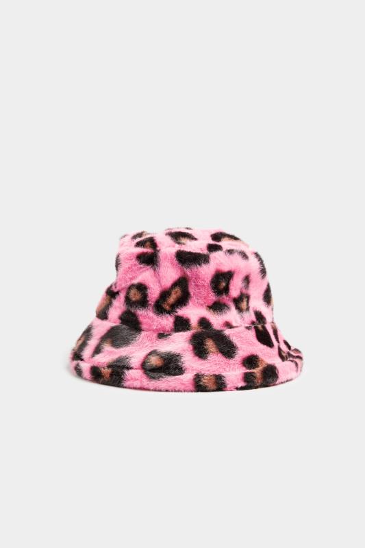 Pink Leopard Print Faux Fur Bucket Hat_A.jpg