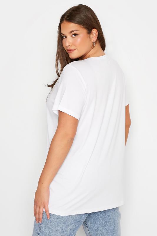 Plus Size White Butterfly 'Only For You' Slogan T-Shirt | Yours Clothing 3