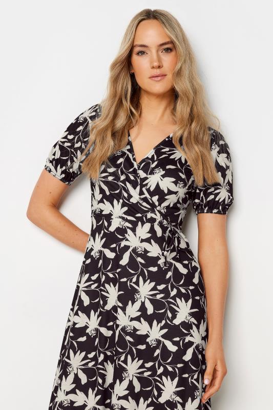 LTS Tall Womens Black Floral Print Maxi Wrap Dress | Long Tall Sally 4