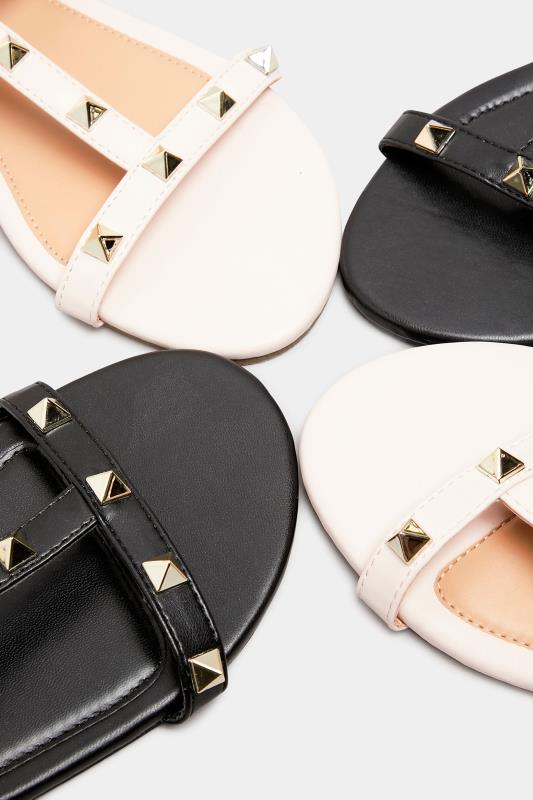Pink Studded Strap Sandals In Extra Wide EEE Fit 6