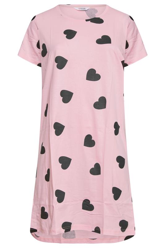 Curve Pink Heart Printed Nightdress 5