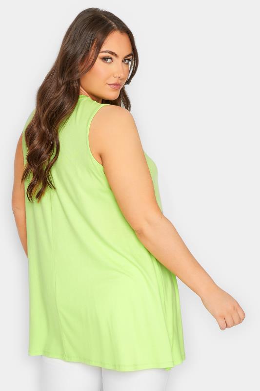 YOURS Plus Size Lime Green Swing Vest Top | Yours Clothing  3