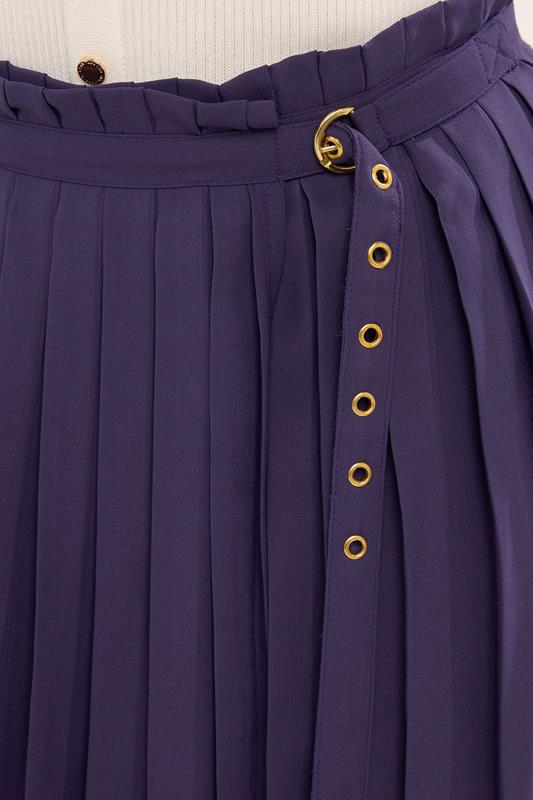 STAR Purple Pleated Belt Buckle Maxi Skirt | StarByJM 4