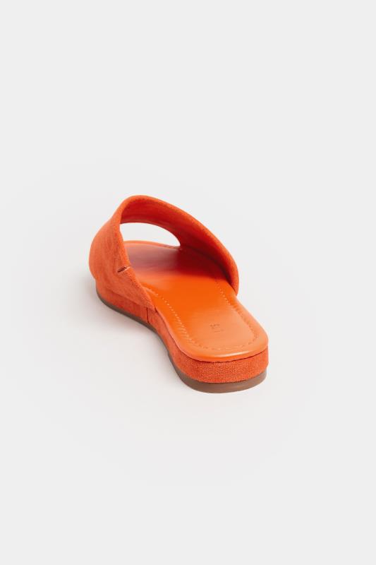 LTS Bright Orange Suede Mule Sandals In Standard Fit | Long Tall Sally  4