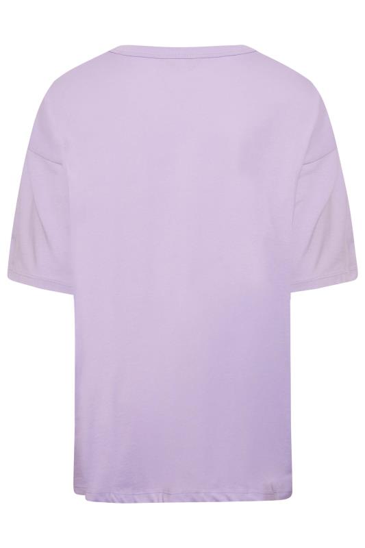 Plus Size Lilac Purple Oversized Boxy T-Shirt | Yours Clothing 7