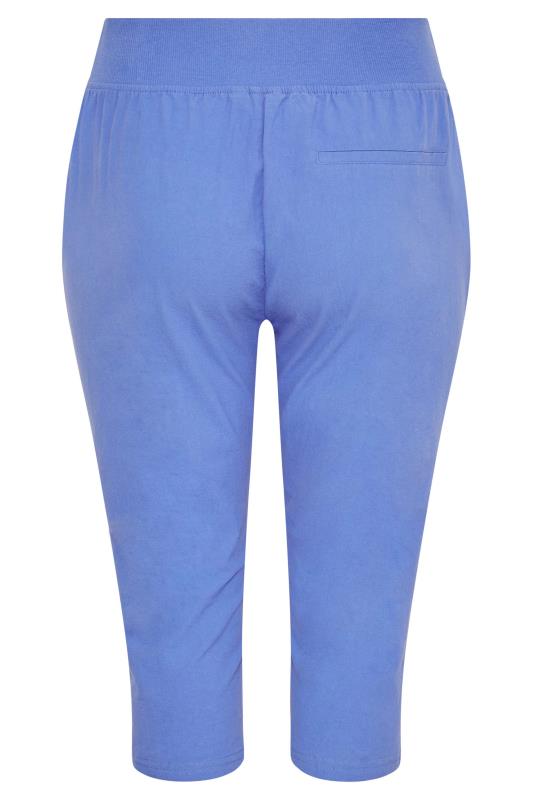 Curve Blue Cool Cotton Cropped Trousers 6