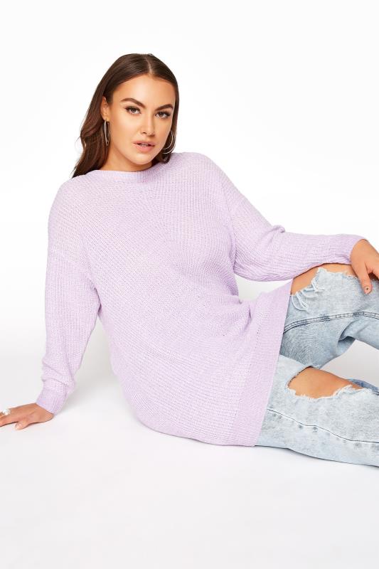 Curve Lilac Purple Essential Knitted Jumper 1