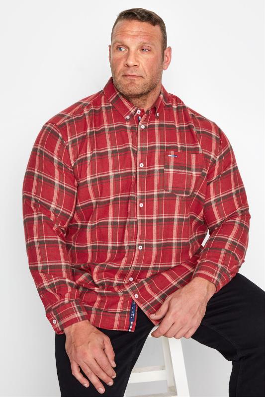 Men's  BadRhino Red & Black Brushed Check Shirt
