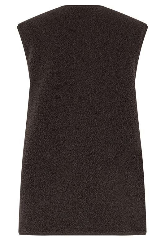 LTS Tall Women's Chocolate Brown Sherpa Gilet | Long Tall Sally 2