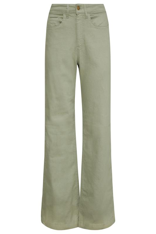 LTS Tall Sage Green Denim Twill Wide Leg Jeans_F.jpg