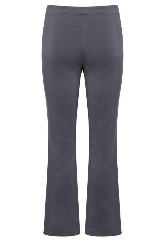 Petite Grey Stretch Bengaline Bootcut Trousers | PixieGirl 5