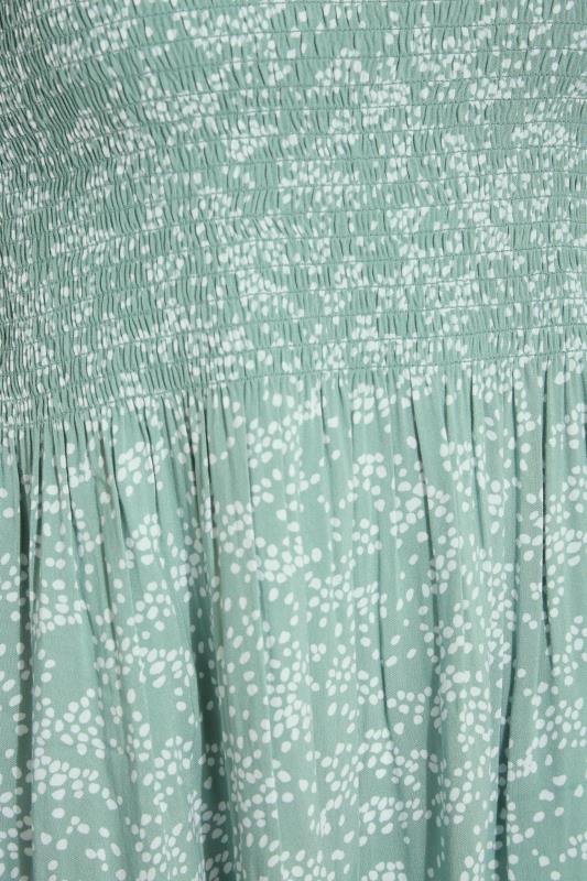 LTS Tall Women's Sage Green Spot Print Shirred Top | Long Tall Sally 5