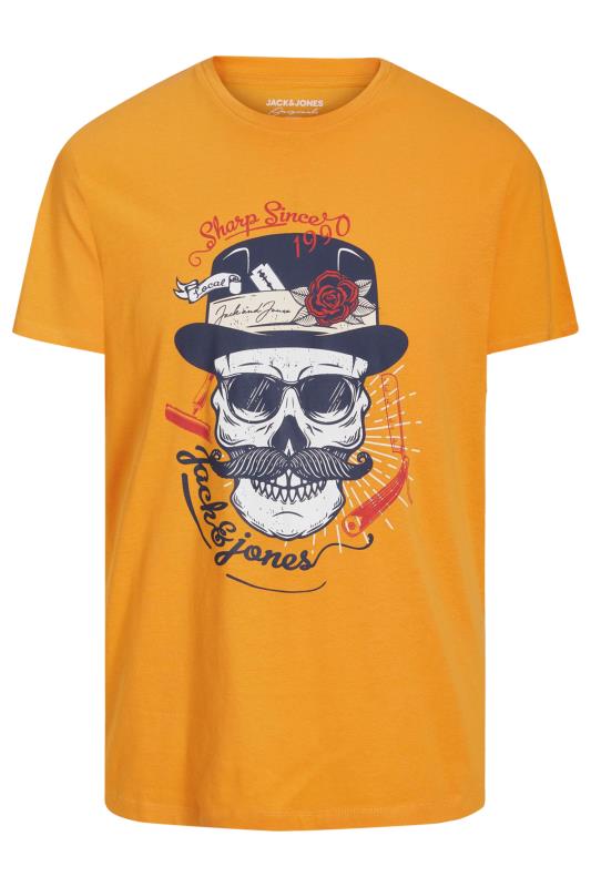 Men's  JACK & JONES Big & Tall Yellow Skeleton Slogan Print T-Shirt