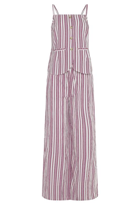  LTS Tall Set mit Weste und Hose mit weitem Bein in Rot mit Streifen und Knöpfen