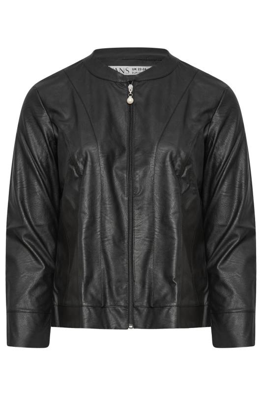 City Chic Black Faux Leather Jacket | Evans 6