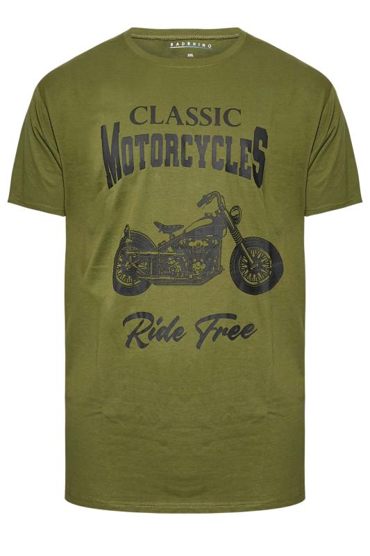 BadRhino Big & Tall Green 'Ride Free' Motorbike Print T-Shirt 2