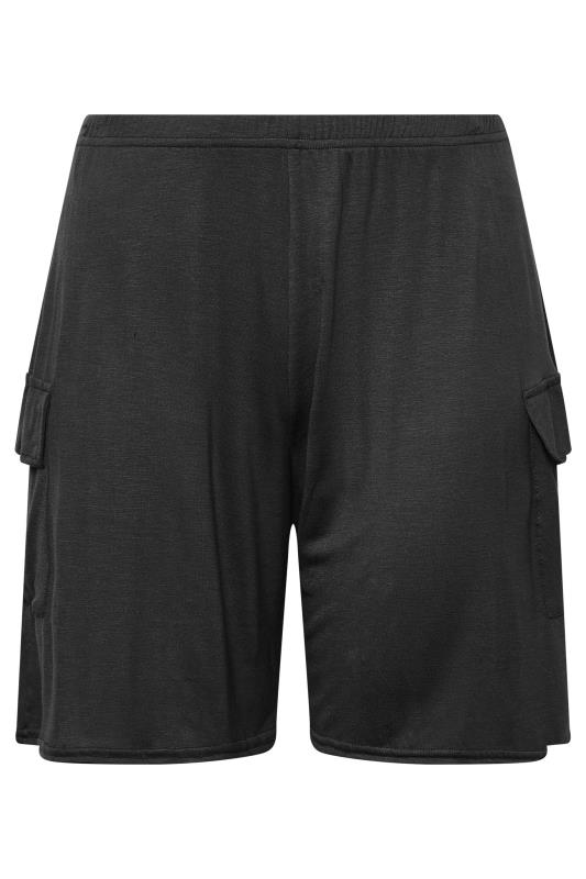 YOURS Plus Size Black Cargo Pocket Shorts | Yours Clothing 4