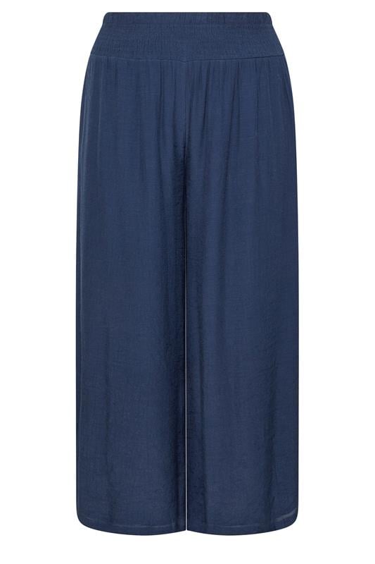 EVANS Plus Size Navy Blue Wide Leg Trouser | Evans 6