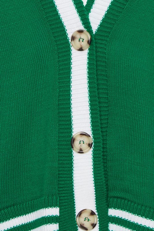 Petite Green Varsity Stripe Cardigan | PixieGirl 5