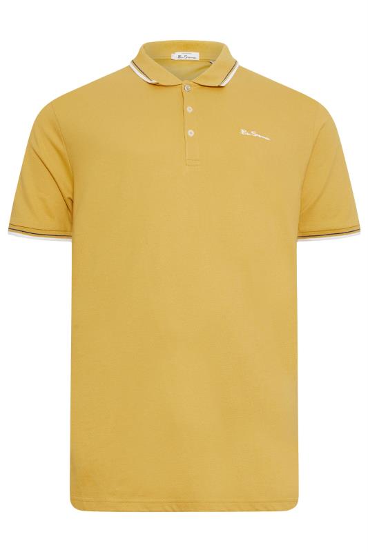 BEN SHERMAN Big & Tall Yellow Tipped Polo Shirt | BadRhino 2