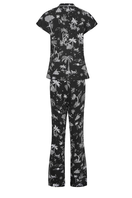 LTS Tall Black Jungle Print Cotton Pyjama Set 7