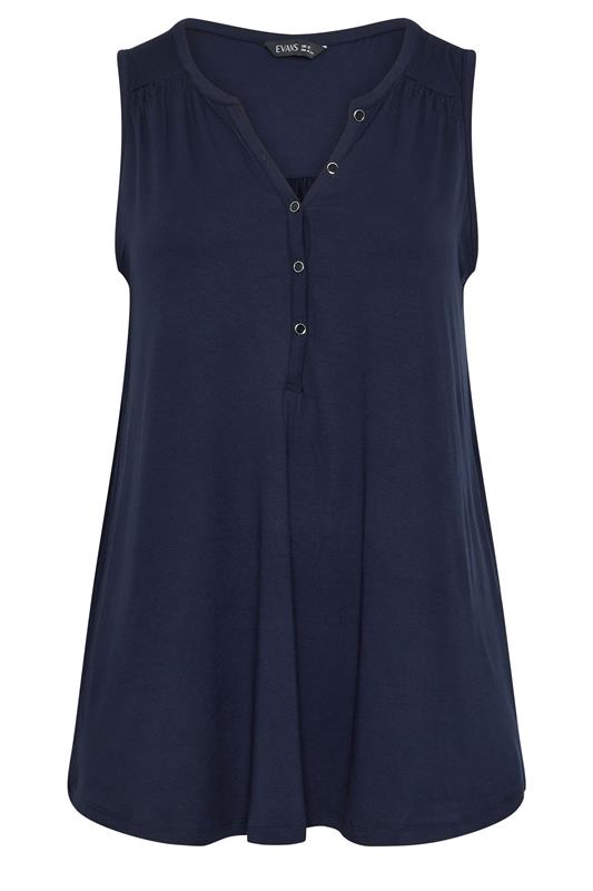 EVANS Plus Size Navy Blue Vest Top | Evans 5