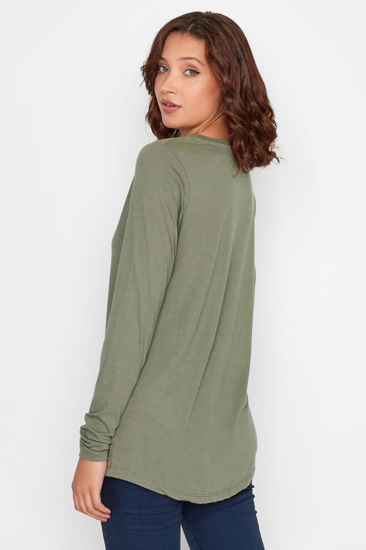 Tall Women's LTS Khaki Green Long Sleeve T-Shirt | Long Tall Sally 3