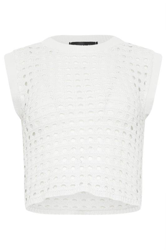 PixieGirl Petite White Crochet Tank Top | PixieGirl 5