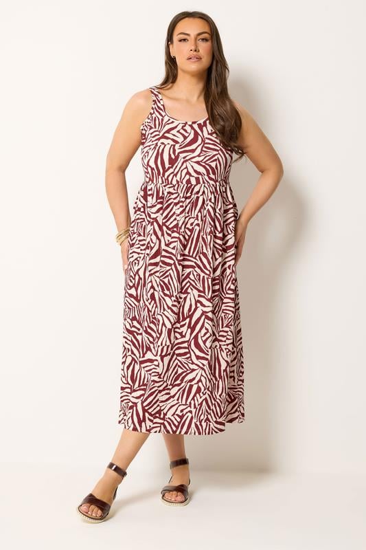 YOURS Plus Size Orange Zebra Textured Smock Dress | Yours Clothing 1