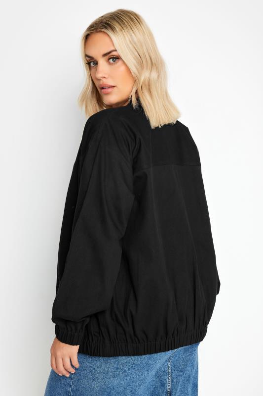 LIMITED COLLECTION Plus Size Black Twill Bomber Jacket | Yours Clothing 3