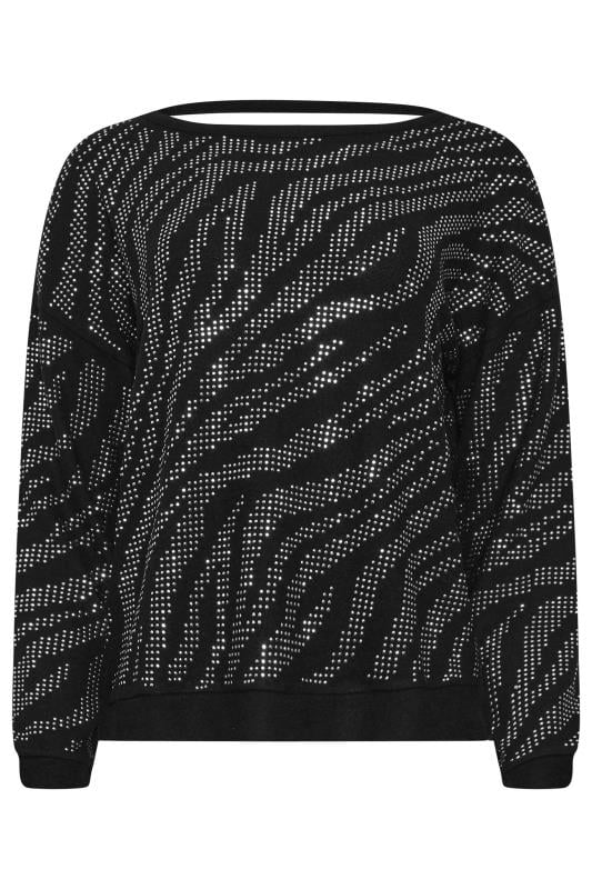 STAR Black Animal Diamante Embellished Jumper | StarByJM 7