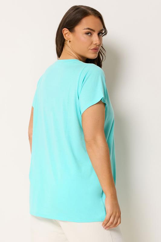 YOURS Plus Size Blue Core Basic T-Shirt | Yours Clothing 2