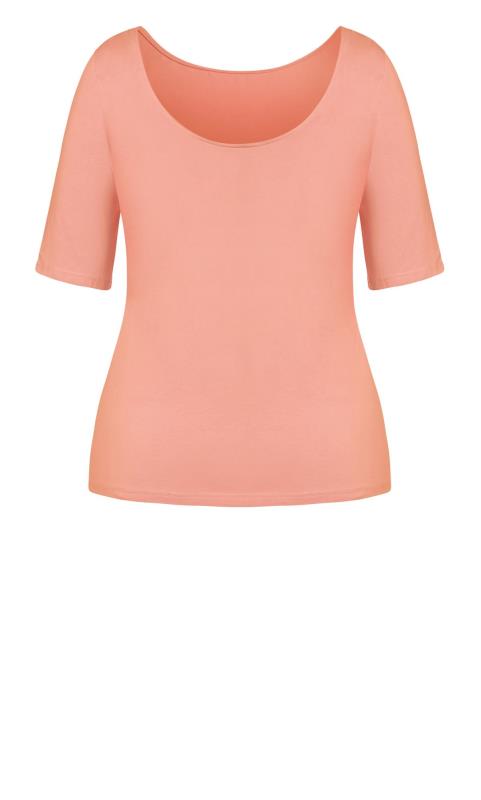 Evans Light Pink Essential Scoop Neck T-Shirt 4
