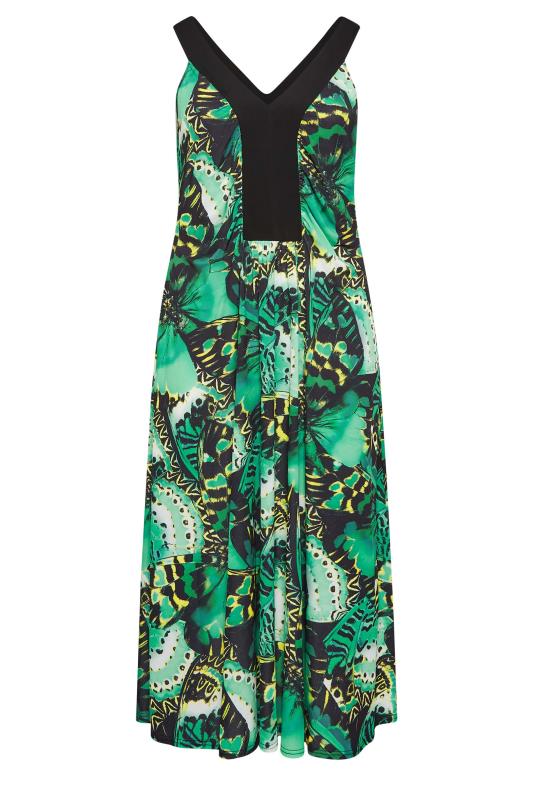 YOURS LONDON Plus Size Green Butterfly Print Maxi Dress | Yours Clothing 6