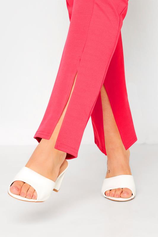 LIMITED COLLECTION Plus Size Hot Pink Split Hem Stretch Tapered Trousers | Yours Clothing 4