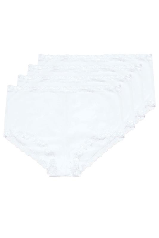 YOURSET 4 PACK Curve White Lace Trim High Waisted Shorts