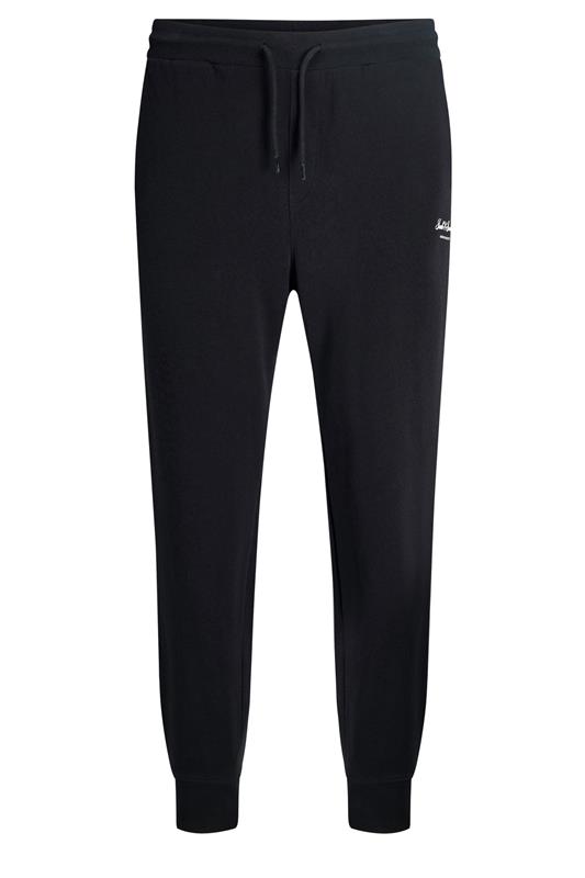 JACK & JONES Big & Tall Black Logo Printed Joggers | BadRhino 2