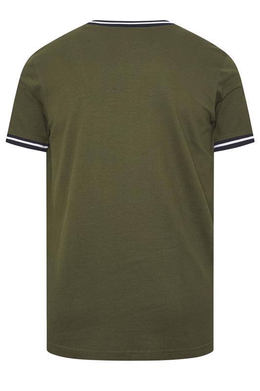 BadRhino Big & Tall Olive Green Pique Ringer T-Shirt | BadRhino 7