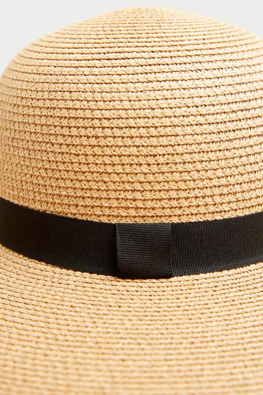 Brown Frayed Edge Straw Hat | Yours Clothing 5