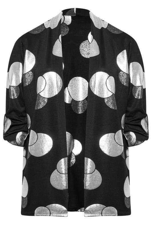 Plus Size Black Foil Spot Print Cardigan | Yours Clothing 6