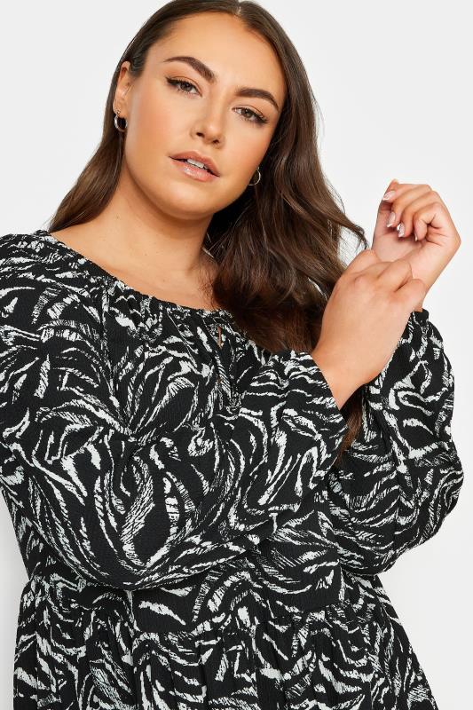 YOURS Plus Size Black Abstract Print Mini Dress 4