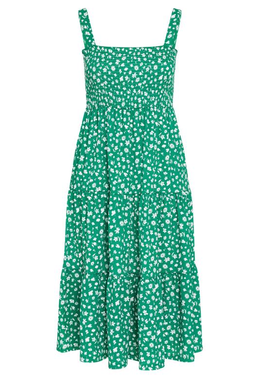 YOURS Plus Size Green Ditsy Floral Print Shirred Dress | Yours Clothing 5