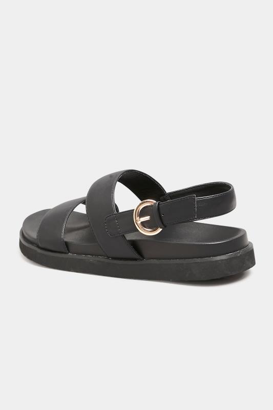 LIMITED COLLECTION Plus Size Black Double Strap Chunky Sandals In Extra Wide Fit | Yours Clothing 4