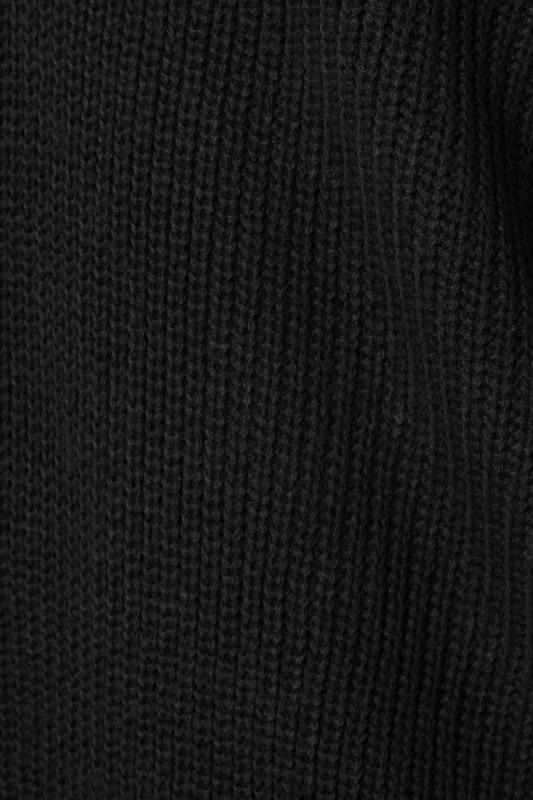 LTS Tall Black Lace Trim V-Neck Knitted Jumper 5