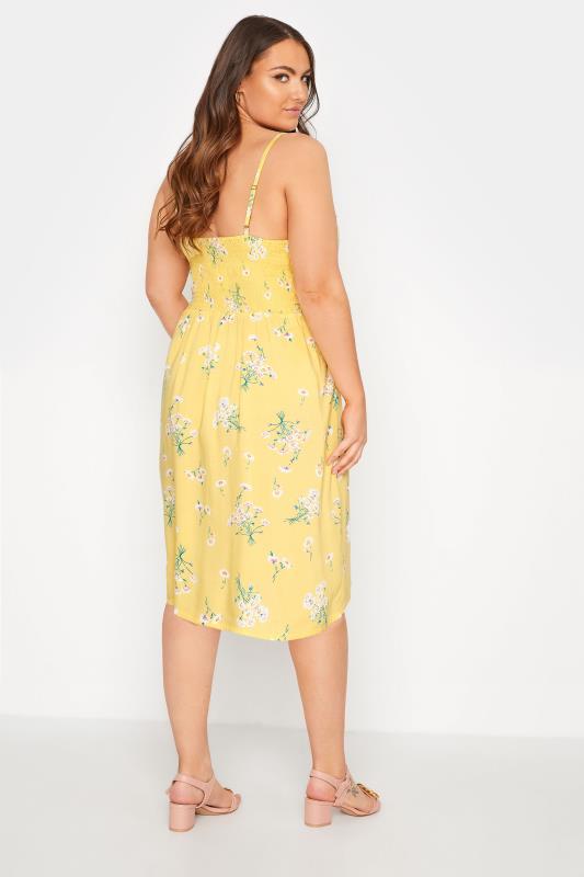 Curve Yellow Floral Button Front Cami Dress_C.jpg