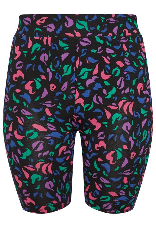 YOURS ACTIVE Plus Size Black Abstract Print Shorts | Yours Clothing 5