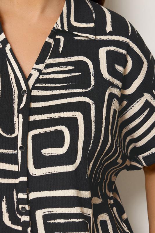 YOURS Plus Size Black Abstract Textured Boxy Top | Yours Clothing 4