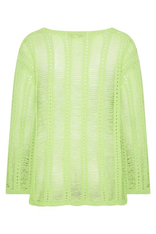 Curve Lime Green Crochet Top | Yours Clothing  7