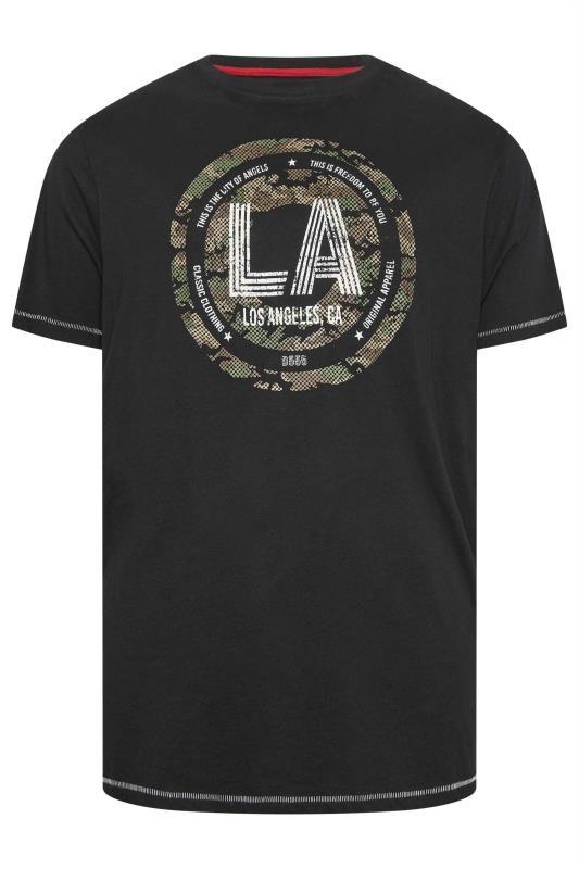 D555 Big & Tall Black 'LA' Camo Print T-Shirt | BadRhino 2