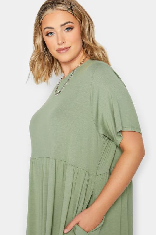 LIMITED COLLECTION Plus Size Light Green Pocket Maxi Dress | Yours Clothing 4